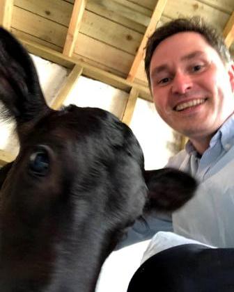 Edmund Kilday with the calf